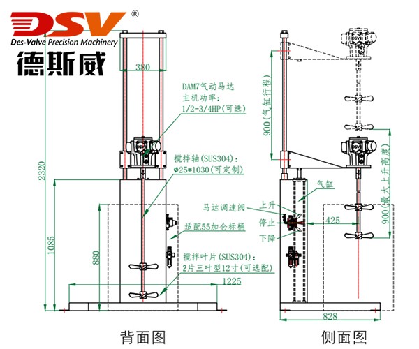 大功率高速分散气动搅拌器