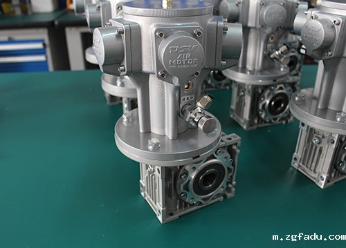 DAM5气动马达配RV蜗轮蜗杆减速机-内出力轴