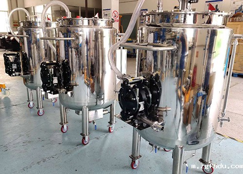200L不锈钢气动搅拌桶配齿轮泵